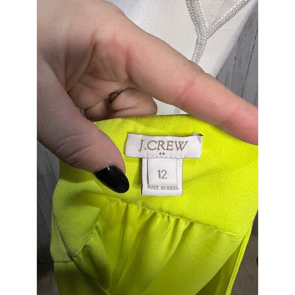 J.Crew Women's Sleeveless V-Neck Blouse Size 12 Neon Yellow Casual - Picture 5 of 6